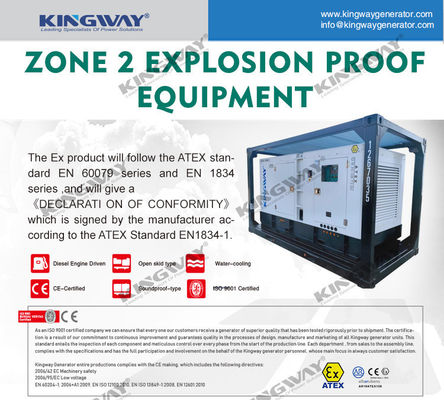 45kva 400v 50hz 3 fazy 4 silnik wysokoprężny DNV2.7-1 Certyfikowany układ podnoszący generator wysokoprężny ATEX dla strefy 2