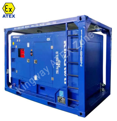 Zastosowanie w górnictwie obszar niebezpieczny certyfikacja ATEX 500kw 625kva strefa2 wybuchoodporny zestaw generatorów wysokoprężnych DNVBV LR 2.7-1 ramka skid