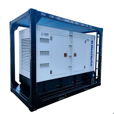 Certyfikacja ATEX 3fazy 200kw 250kva strefa2 wybuchoodporny zestaw generatorów wysokoprężnych DNVGL 2.7-1 skid frame platform service engine