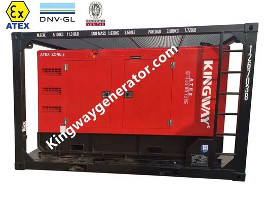 Certyfikacja ATEX3faza DNVGL 2.7-1 ramka skid 120kw 150kva nabrzeżna platforma na morzu strefa 2 generator