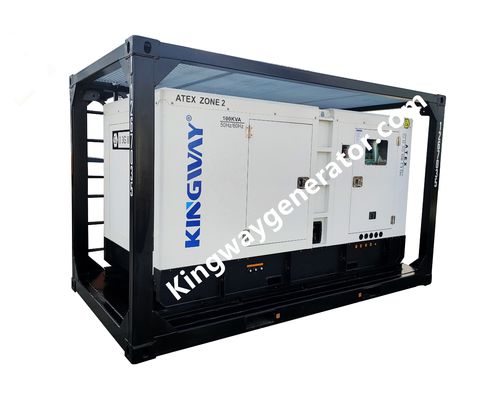 60KVA Kingway ATEX certyfikowany strefa 2 Ex Proof Diesel Generator Set z normami DNV Offshore Service Lifting Frame