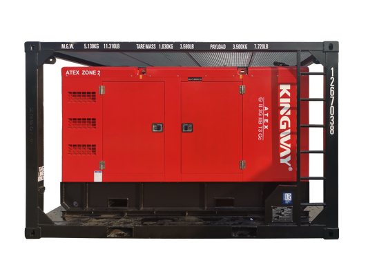 Generator Diesla Kingway 500KVA ATEX Strefa 2 T3 Przeciwwybuchowy Wyciszony z Certyfikowaną Ramą Podnoszącą DNV